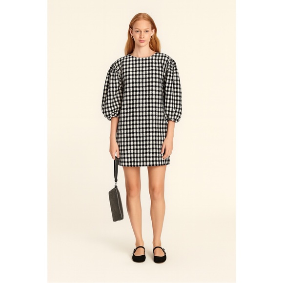 J. Crew Dresses & Skirts - J. Crew Puff-Sleeve Mini Dress in Textured Plaid